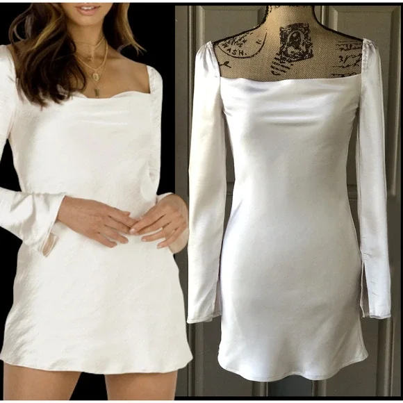 strapless open back dress Swing Mini Dress White main image 0